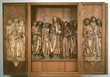 Windsheim Triptychon, das Christus mit den zwölf Aposteln darstellt